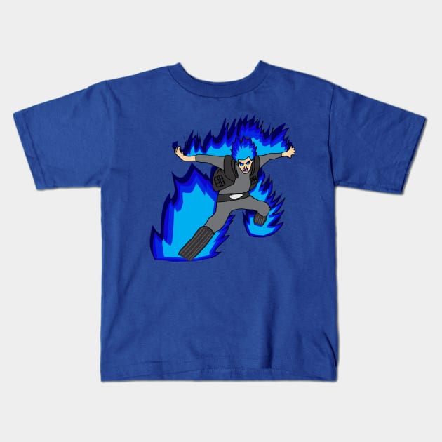 Blue Flame Power Kids T-Shirt by Leeker Shop